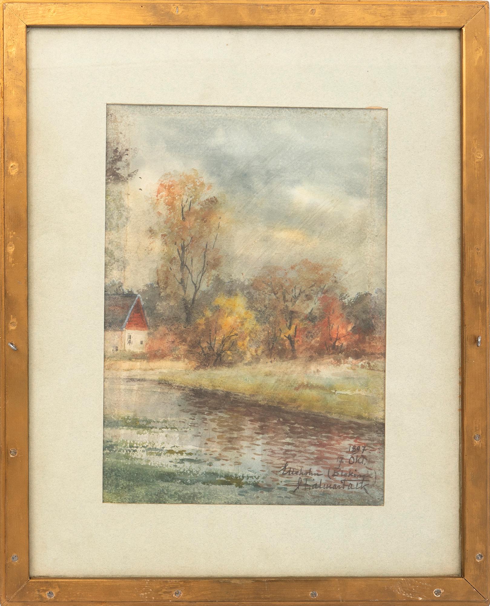 Hjalmar Falk, Two watercolours.