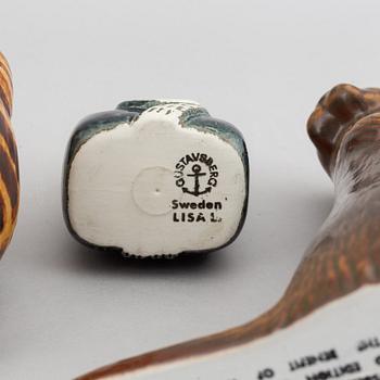 Lisa Larson, three stoneware figurines for Gustavsberg.
