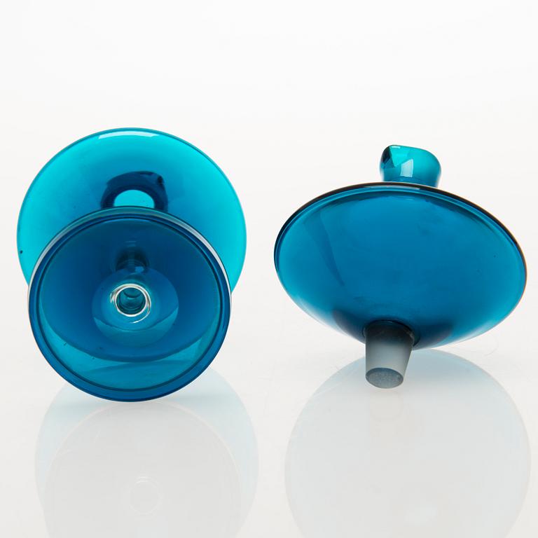 NANNY STILL 1960s Harlekiini vinegar and oil carafe, model 1740, Riihimäen Lasi Oy.