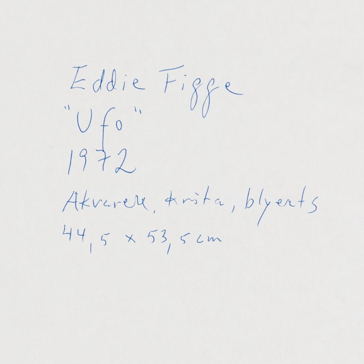 EDDIE FIGGE, mixed media on paper, signed and dated 1972.