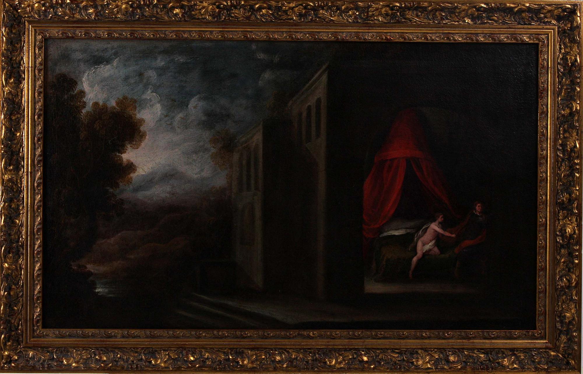 OKÄND KONSTNÄR, olja på uppfodrad duk, 1700-tal.