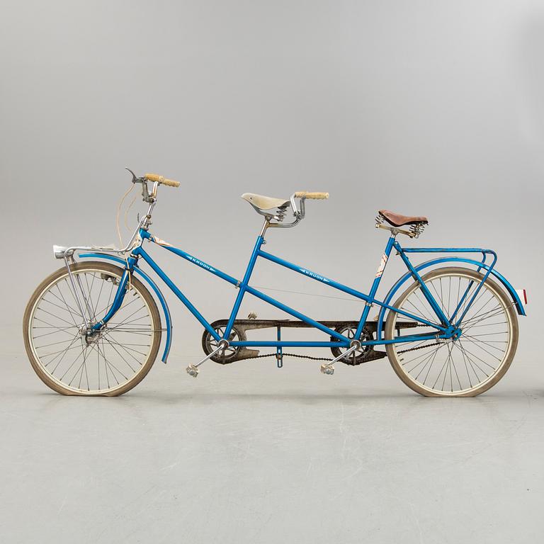 A blue Kroon tandem bicykle, 1970s.
