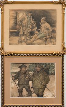 two etchings, signed/plate signed and dated 29/1929.