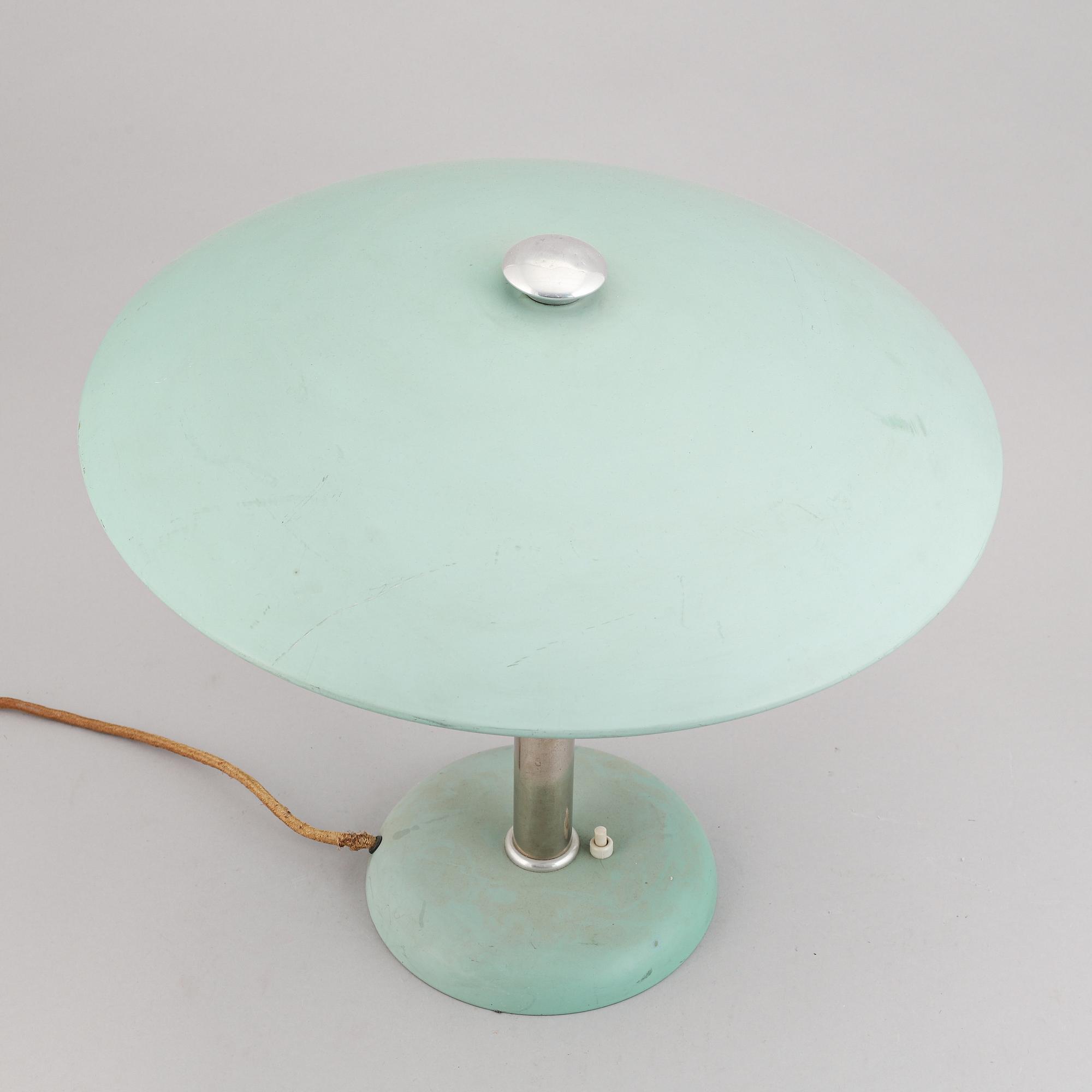 Bordslampa, funkis, Metallwerke Schröder Lobenstein, Tyskland, 1930-tal.