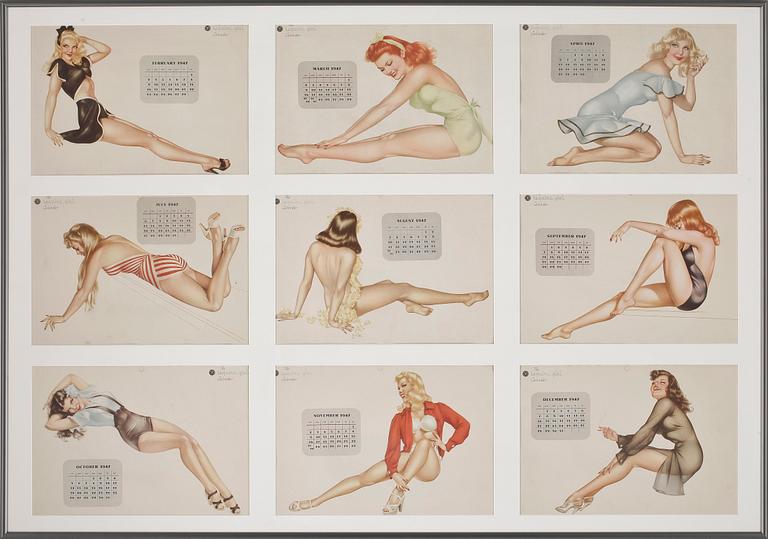 ALBERTO VARGAS, kalenderblad, The Esquire Girl Calendar, USA, 1947.