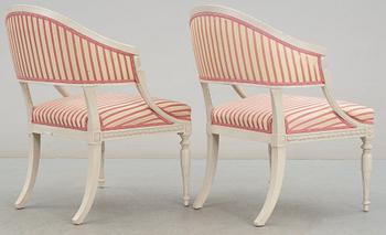 A pair of late Gustavian armchairs by E. Ståhl.