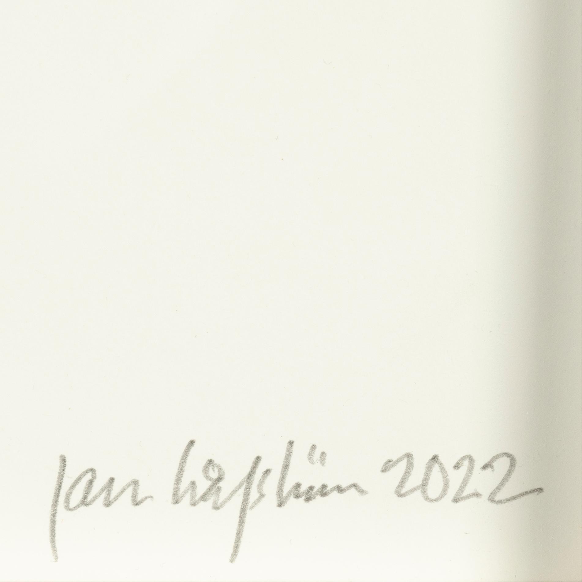 Jan Håfström, färgetsning, 2022, signerad AP.