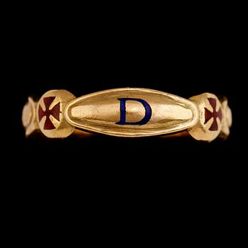 RING, 18K guld, Stockholm 1961. Vikt ca 7 g.
