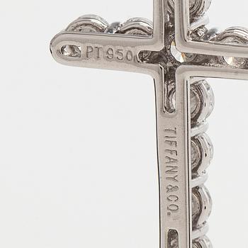 Tiffany & Co, a platinum cross pendant necklace with brilliant-cut diamonds.