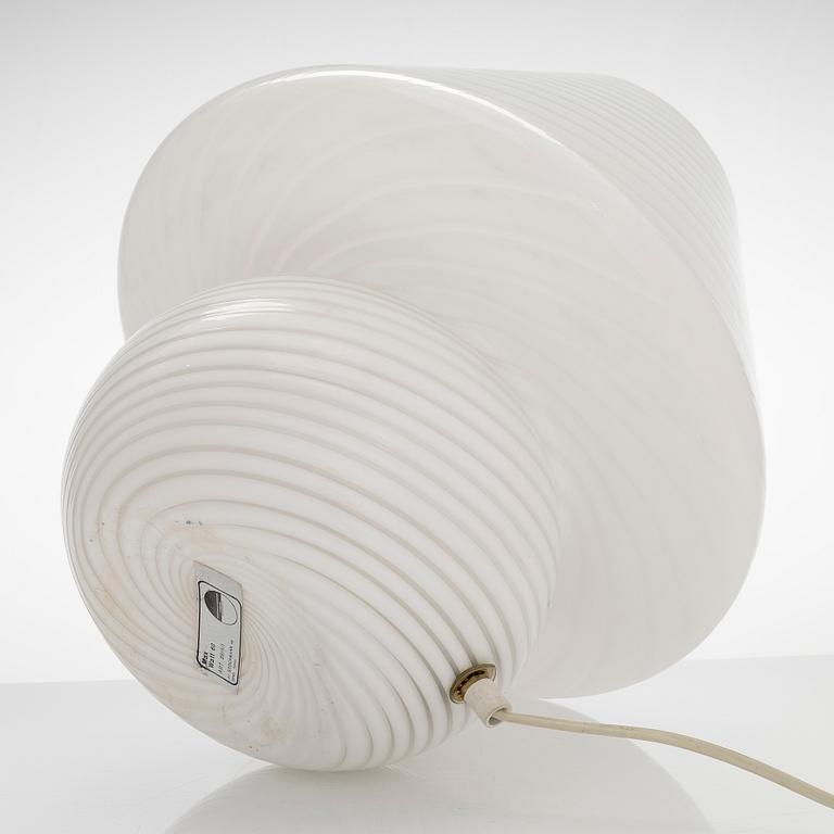 A 1980s Murano 'Mushroom' glass table light, retailer Stockmann.