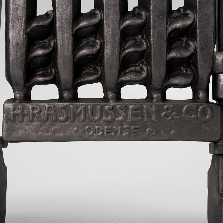 Fireplace front, cast iron, Art Nouveau, after Hans W Larsen, late 20th century.