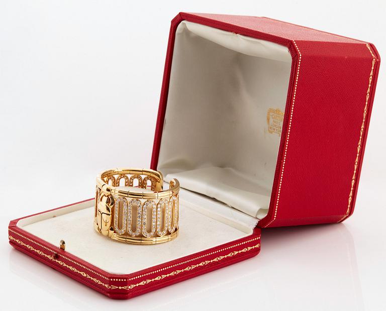 Cartier "Scarab" a cuff bracelet.