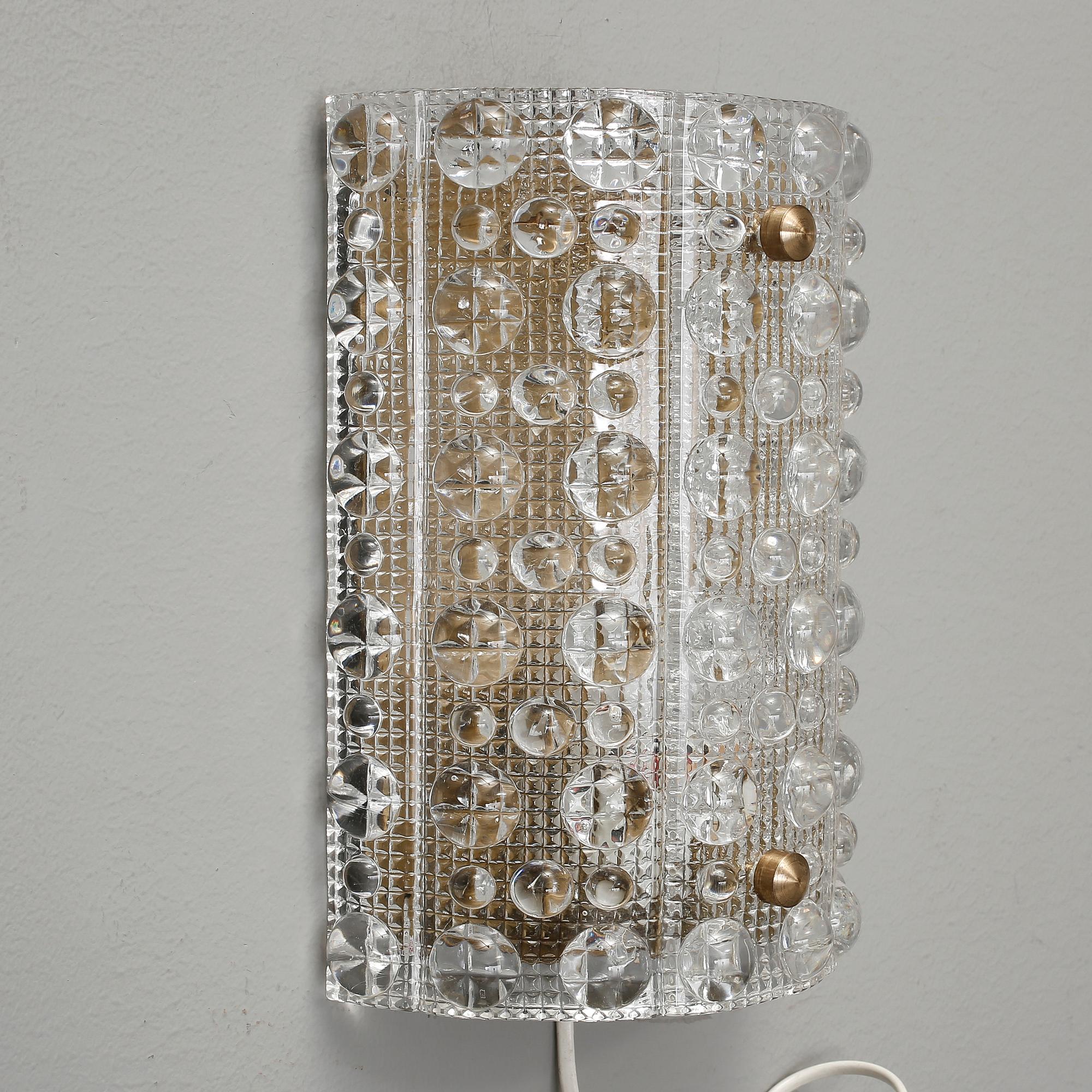 VÄGGLAMPA, Carl Fagerlund, Orrefors, modell RD 1967.