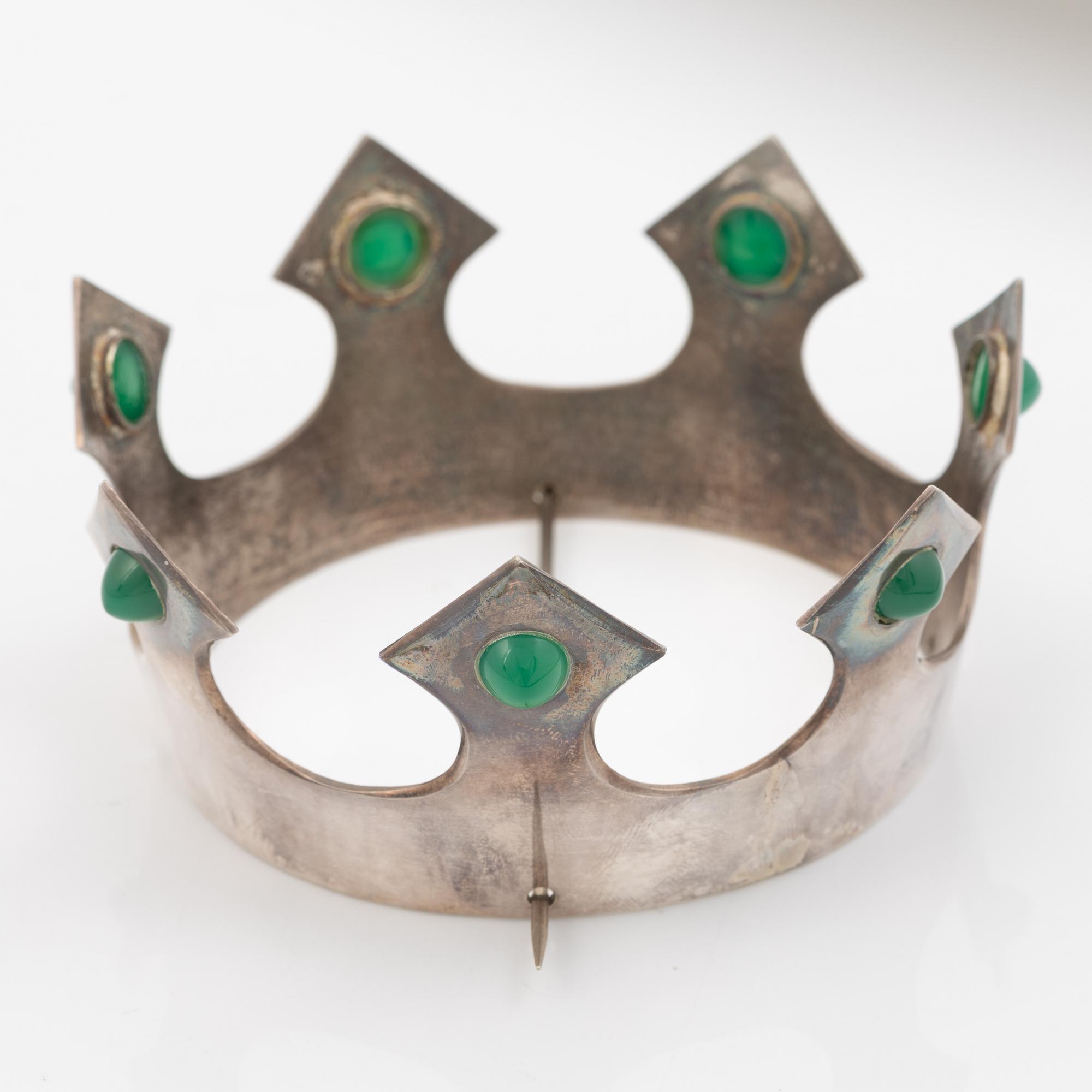 Bride's crown silver with agate, Terrs.