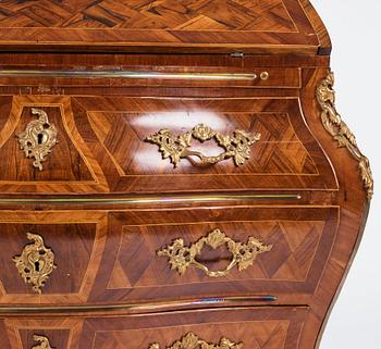 A rosewood and gilt-brass mounted rococo secretaire by G. Foltiern (master in Stockholm 1771-1804).