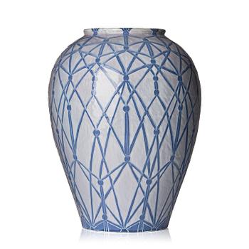 41. Gunnar Wennerberg, a "Sgraffito" creamware floor vase, Gustavsberg, 1904.