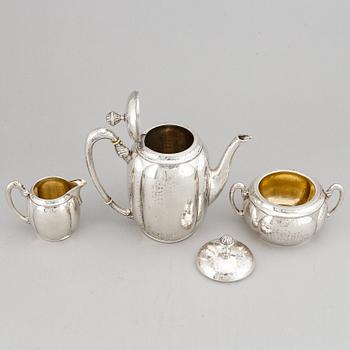 Claes E Andren, kaffeservis, 3 delar, silver. Göteborg 1921.