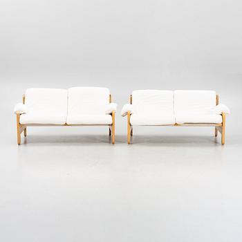 A pair of pinewood sofas from IKEA, second part of the 20th Century.