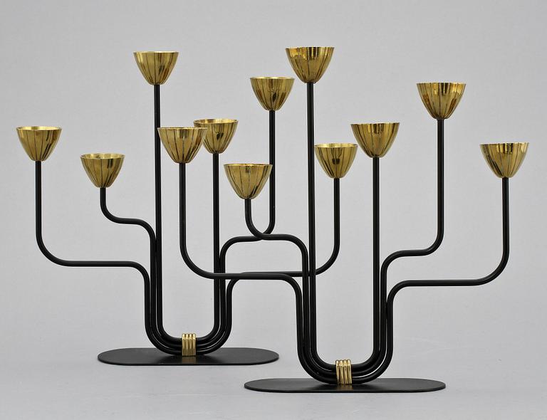 KANDELABRAR, ett par, Gunnar Ander, Ystad Metall, 1900-tal.