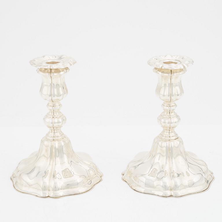 A pair of silver candlesticks, mark of K. Andersson, Stockholm 1941.