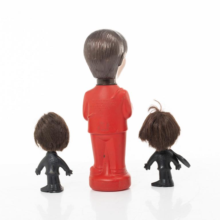 The Beatles, collectible figures, 3 pcs., NEMS Enterprises, 1960s, England.