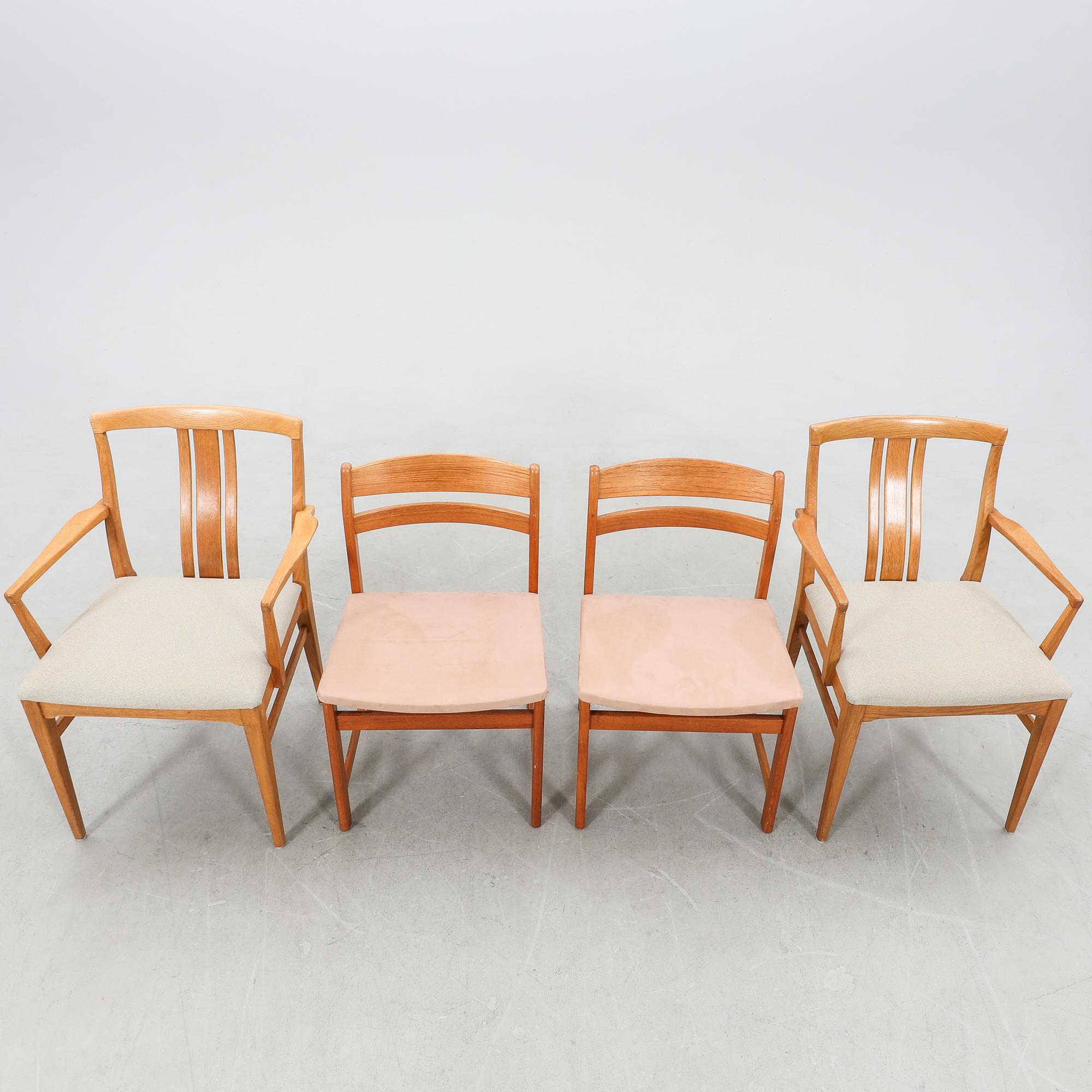 Chairs, 5 pieces, and a pair of armchairs from the 1960s.