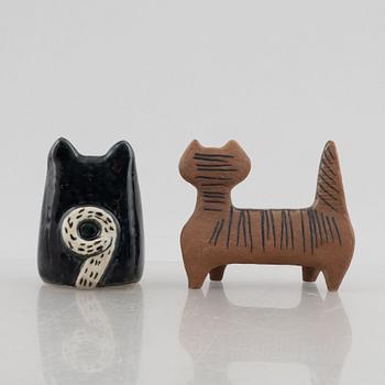 Lisa Larson, figuriner, 2 st, bl.a. "Liten katt", specialutgåva, Gustavsberg.