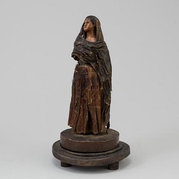 SKULPTUR, vax, 1700-tal, GLASKUPA.