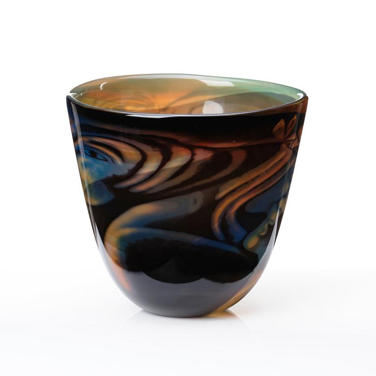 Eva Englund, a 'Graal' glass vase, Orrefors, Sweden.