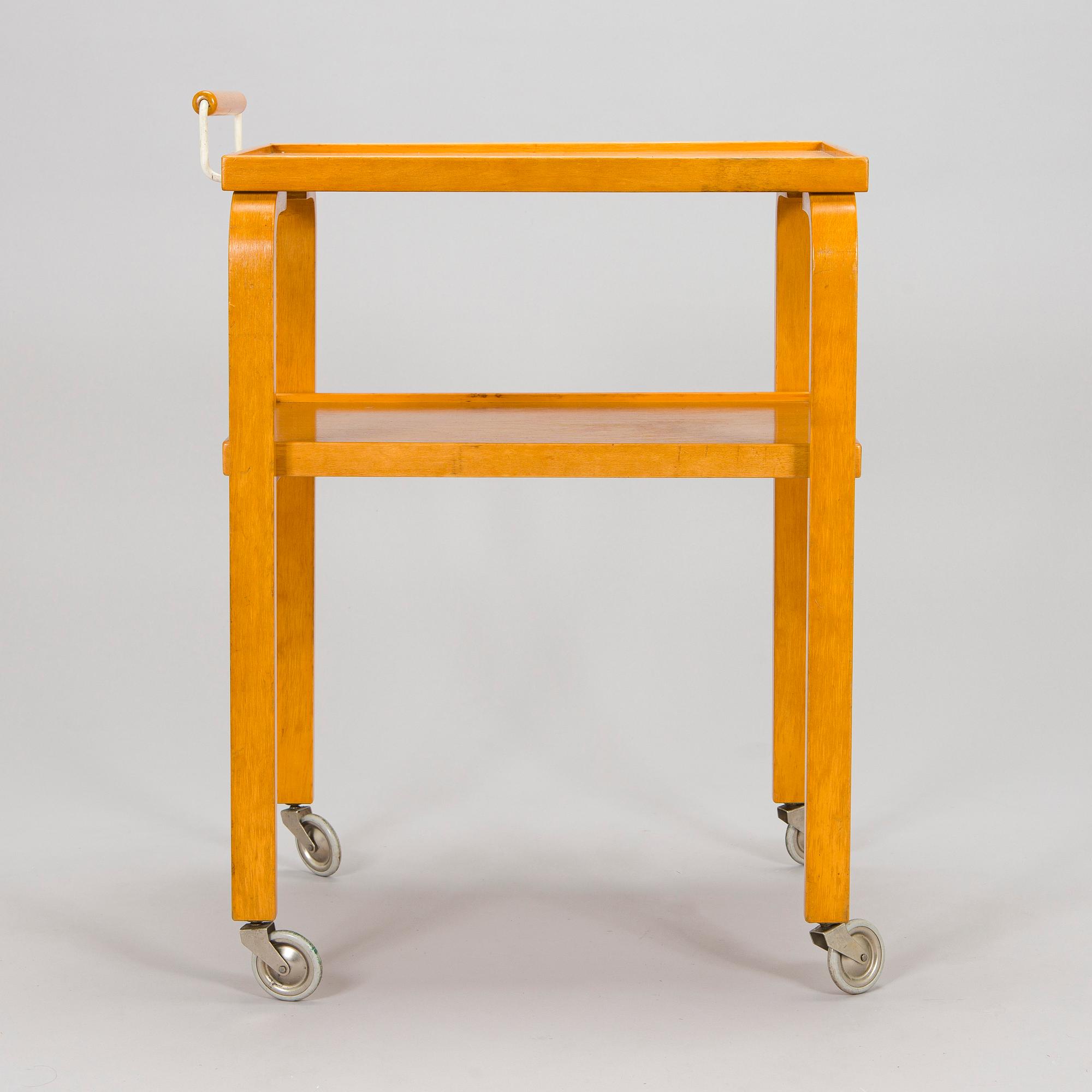 Alvar Aalto, serveringsvagn, modell 99, O.Y. Huonekalu-ja Rakennustyötehdas A.B. 1900-talets mitt.