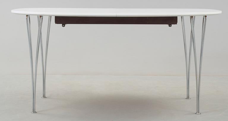 BORD, "Superellips". Med två iläggsskivor, Bruno Mathsson & Piet Hein för Fritz Hansen, daterad 1979.