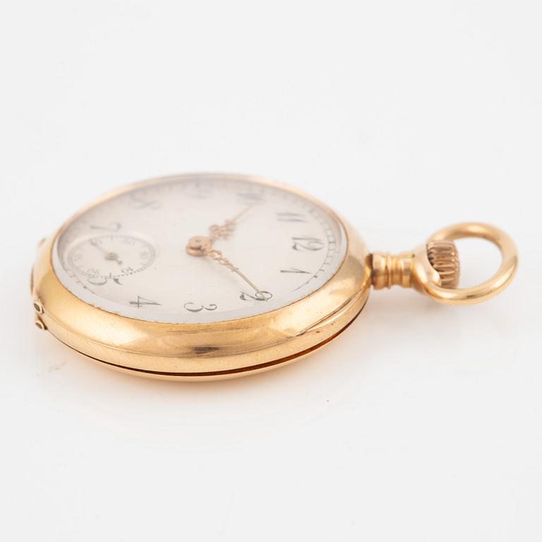 Pocket watch, 18K gold, 31 mm.