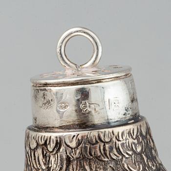 A pair of silver table decorations / birds, Swedish import marks 20th century.