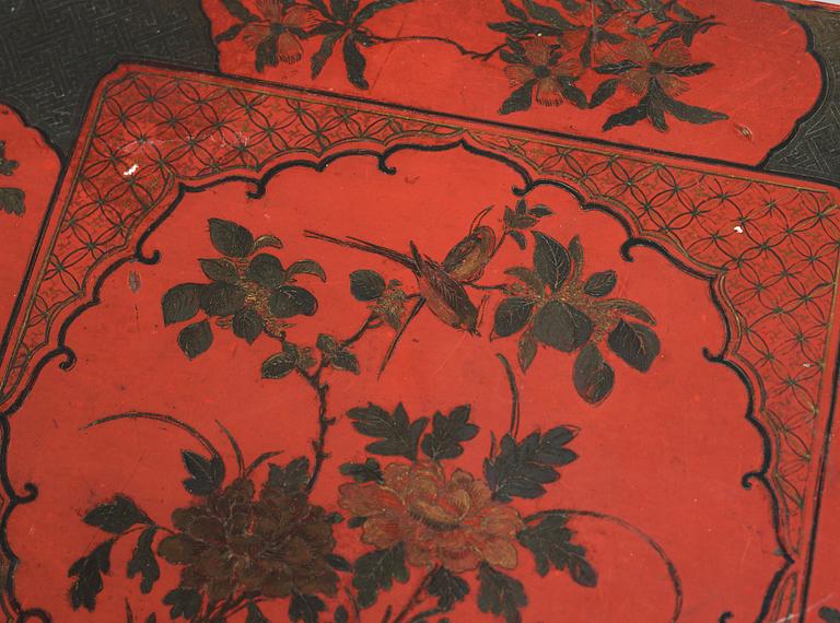 A Chinese lacquered table, Qing dynasty (1664-1912).