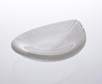 A Tapio Wirkkala glass dish, Iittala Finland.