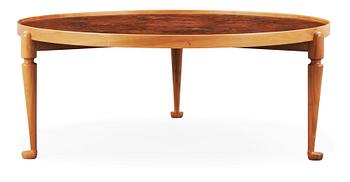 351. A Josef Frank walnut and burrwood sofa table, Svenskt Tenn, model 2139.