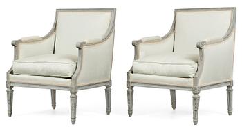 836. A pair of Louis XVI armchairs.