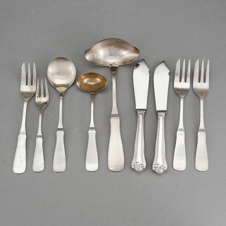 BESTICK, silver, 20 delar, silver, K G Markströms Guldsmeds AB, Uppsala, 1900-talets andra hälft. Totalvikt ca 760 g.