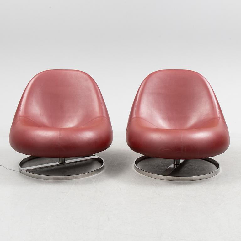 A pair of 'Flow' easy chairs designed by Anders Hjelm for Johanson Design, Markaryd.