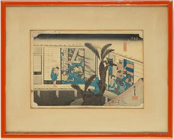 UTAGAWA HIROSHIGE (1797-1858), efter, färgträsnitt. Japan, 1800-tal.