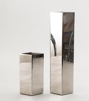 Sigurd Persson, a set of four metal signed vases.