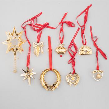 A set of eight Christmas decorations, Georg Jensen, Denmark.