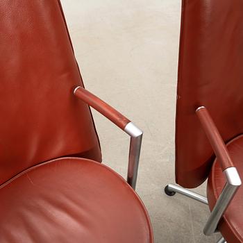 Foersom & Hiort-Lorenzen armchairs 6 pcs "Partner / EJ 70" for Erik Jørgensen Denmark, late 20th century.