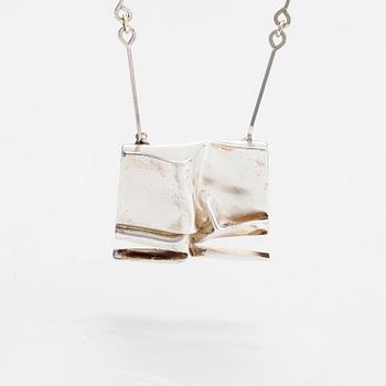 Björn Weckström, halsband, brosch/hänge "Sculptor", sterlingsilver, Lapponia 1973.