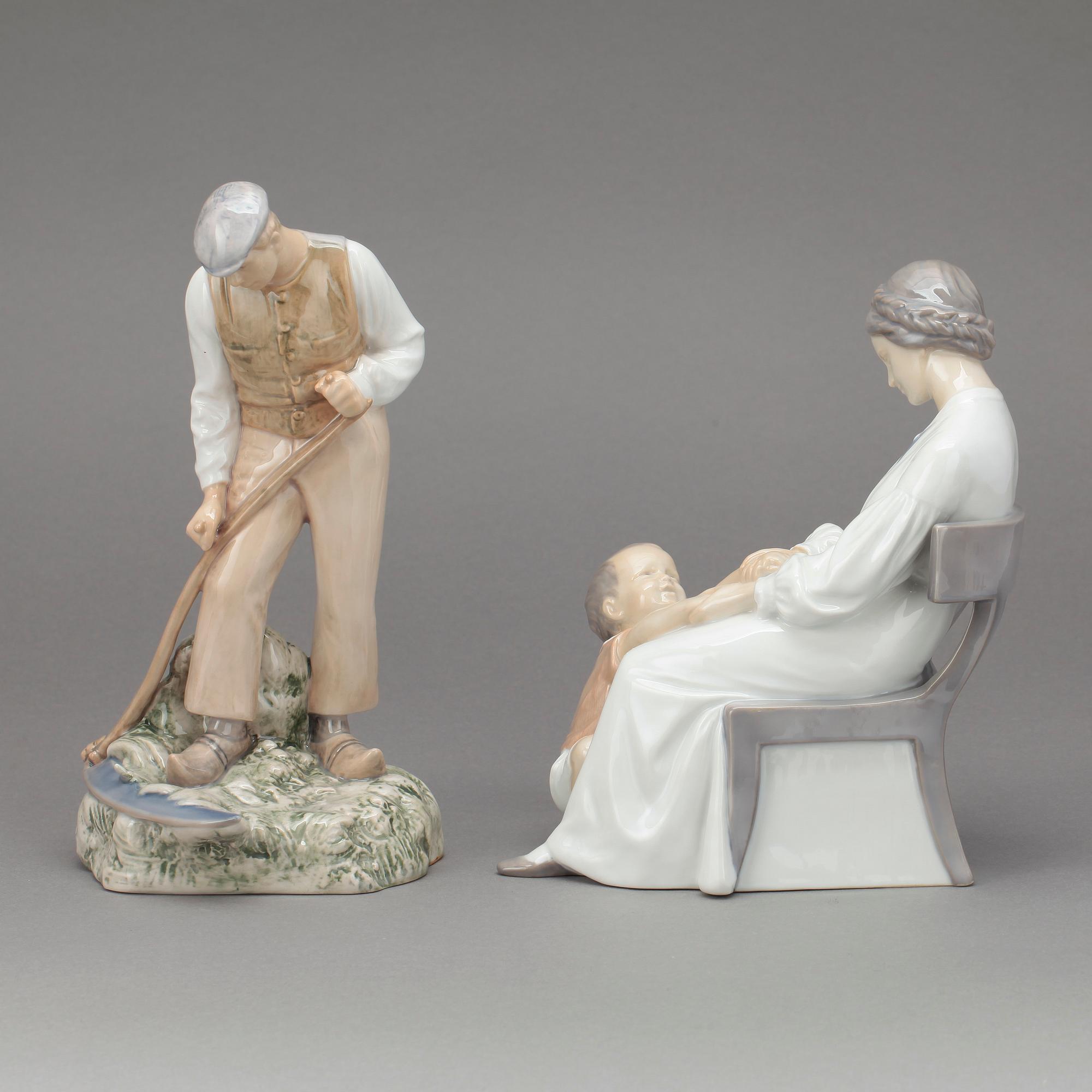 FIGURINER, 2 st, porslin, Bing & Gröndahl.