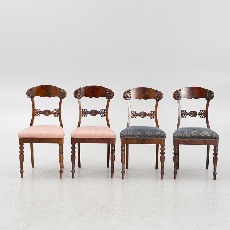 A set of four mahogany chairs, mid19th century.