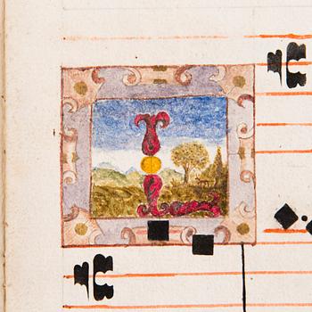 KÄSIKIRJOITUS, pergamenttia, n. 1400-luku.