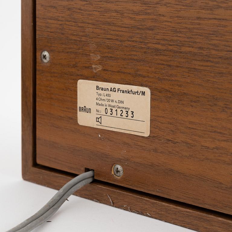 Dieter Rams, högtalare, ett par, L 450, Braun.