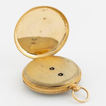 Pocket watch, 18K gold, 46 mm.