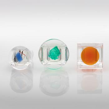 Siv Lagerström, three acrylic plastic rings, 1970s.